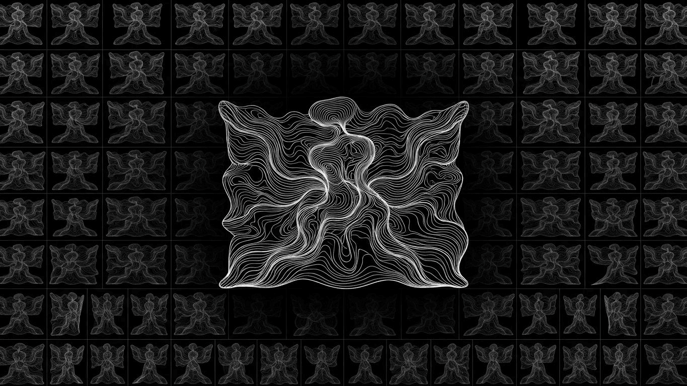 A single bright ad banner focused in front of a grid of 500 ghostly ad variants.